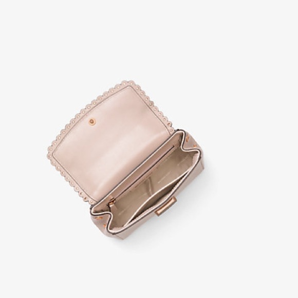 NWOT MICHAEL Michael Kors Ava Extra-Small Scalloped Leather Crossbody Bag - Picture 9 of 13